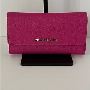 Michael Kors Fuchsia Checkbook Wallet